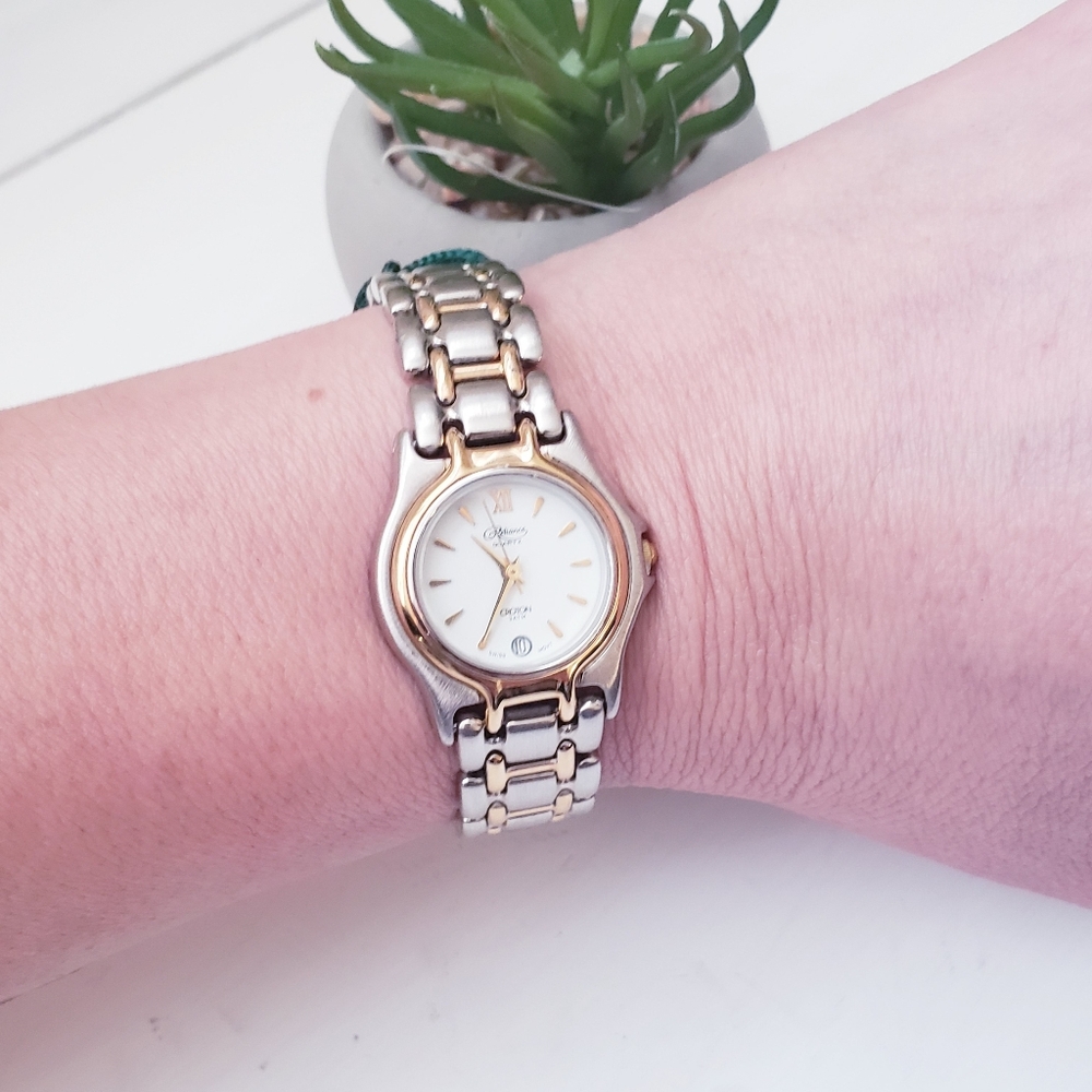 Vintage NWT Reliance Croton by Quartz Elegant Two-Tone Women's Watch